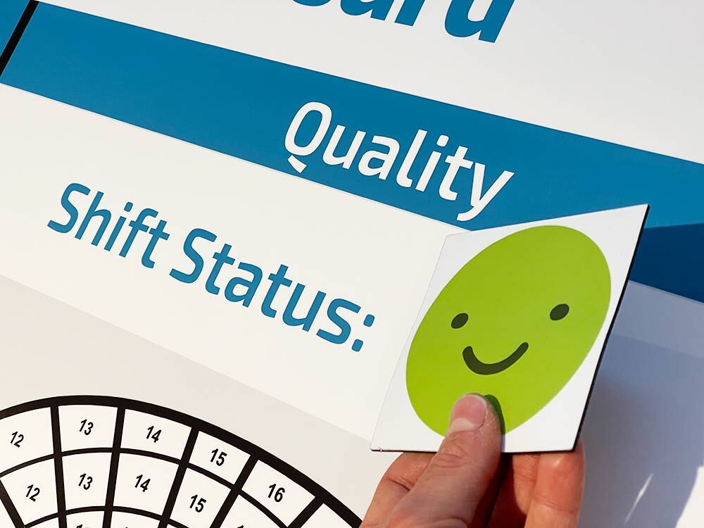 Quality magnetic status labels green face
