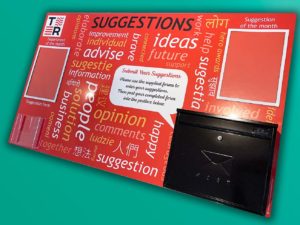 Multi-lingual suggestions board post box doc holders