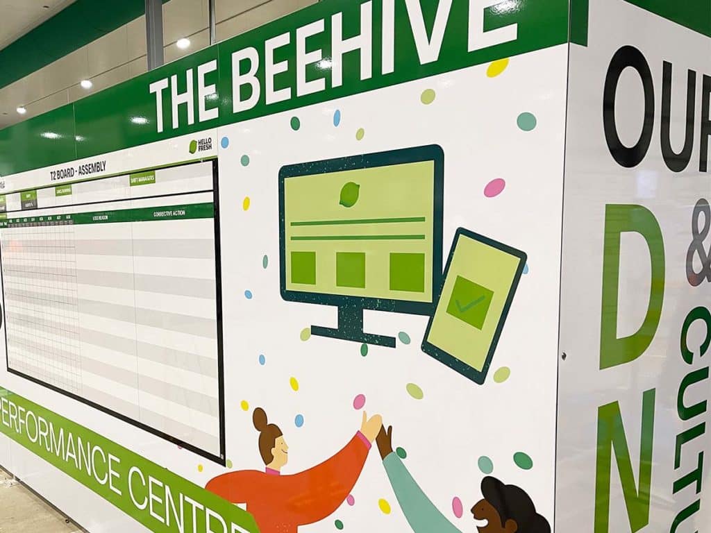 Hello Fresh performance centre gallery beehive overlay