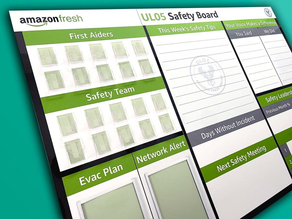 Amazon fresh safety board doc card holders