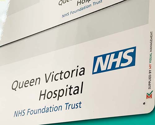 NHS Queen Vic bedside boards logo 500 x 405