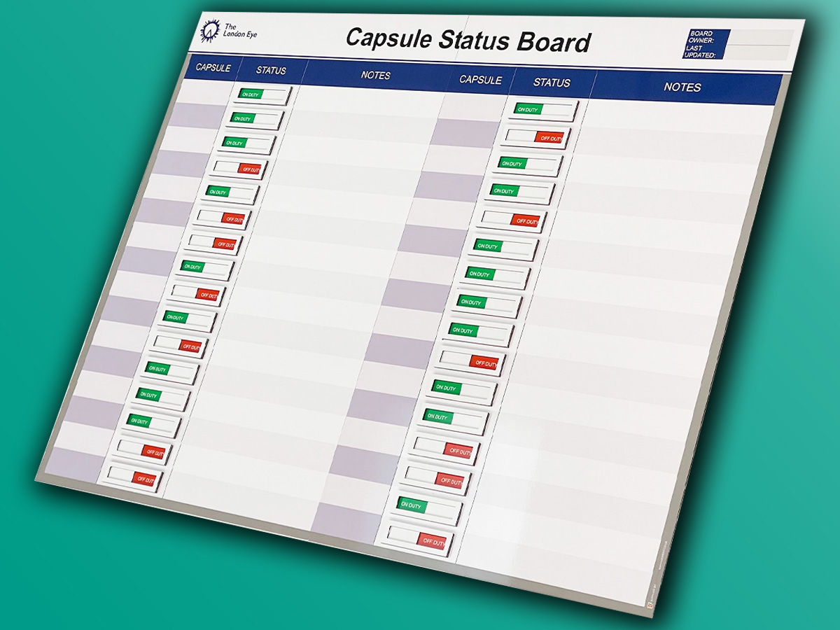 Status board sliders with text