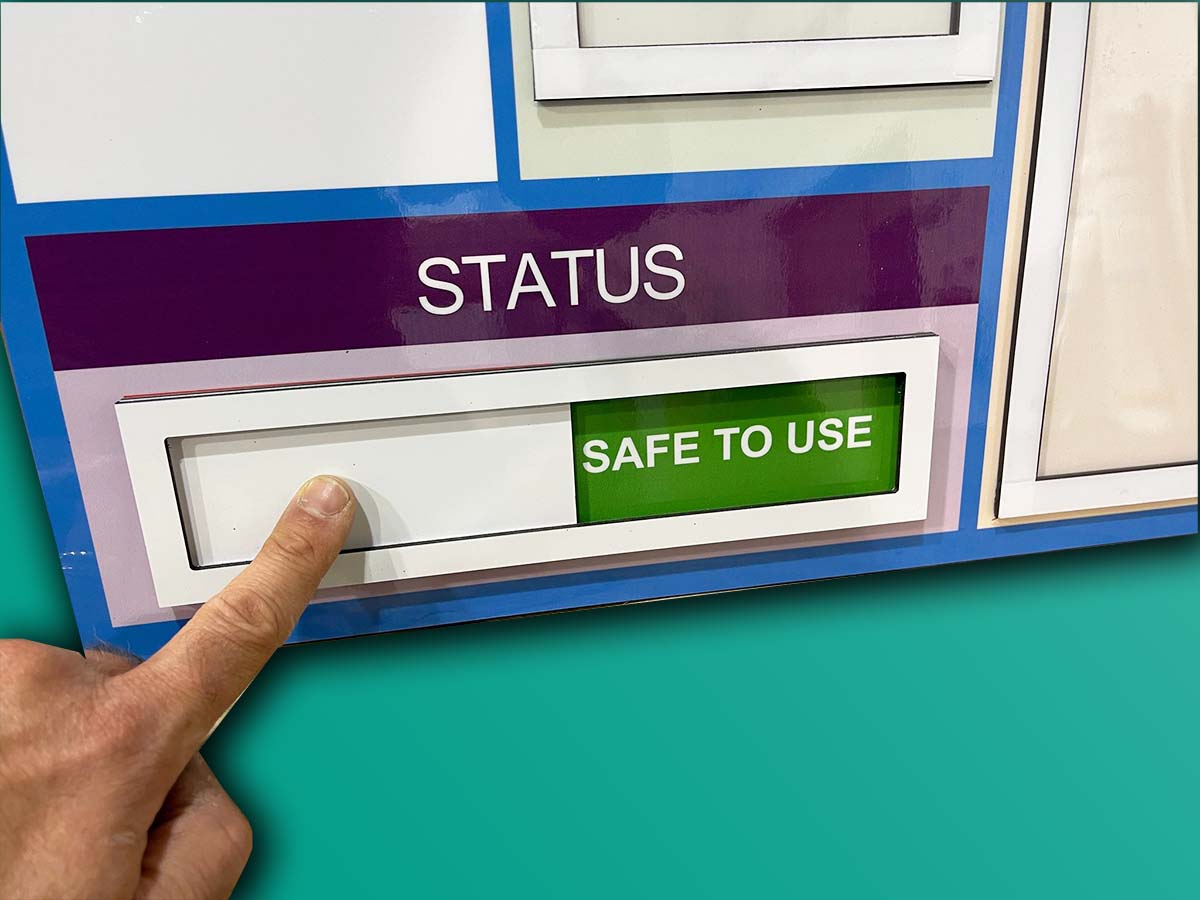 visual controls safety checks status slider with text