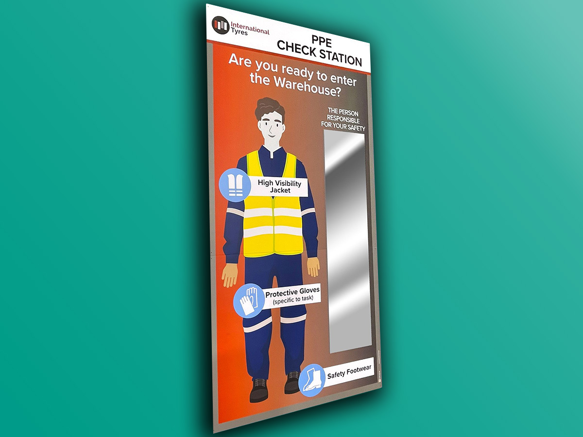PPE check station procedures mirror