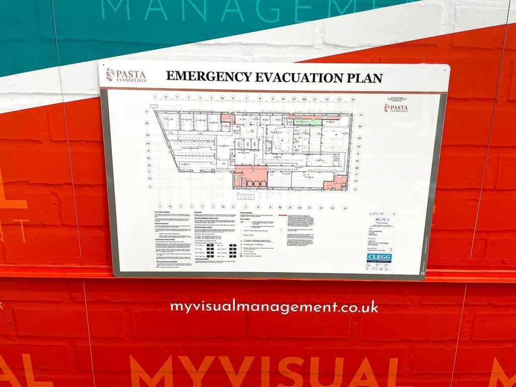 Emergency Evacuation Plan board