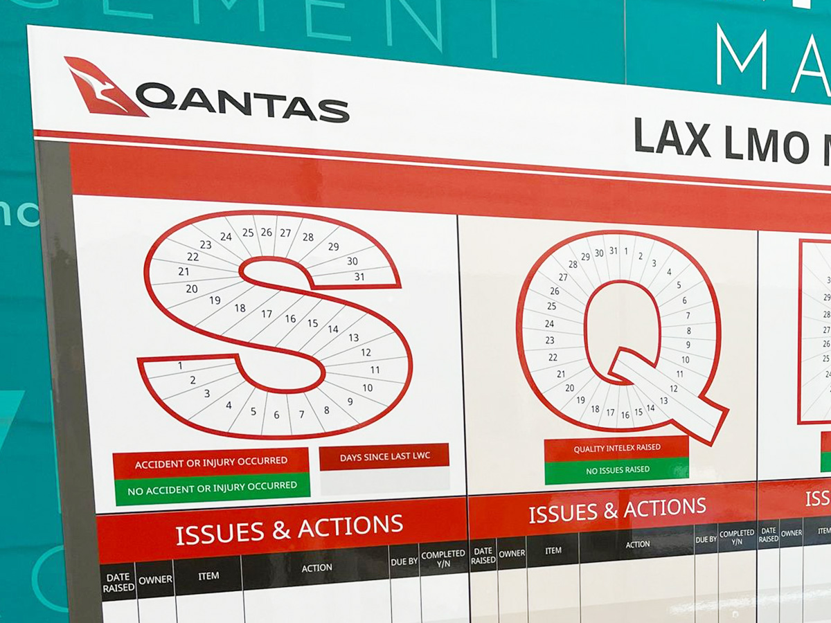 SQD Gemba board